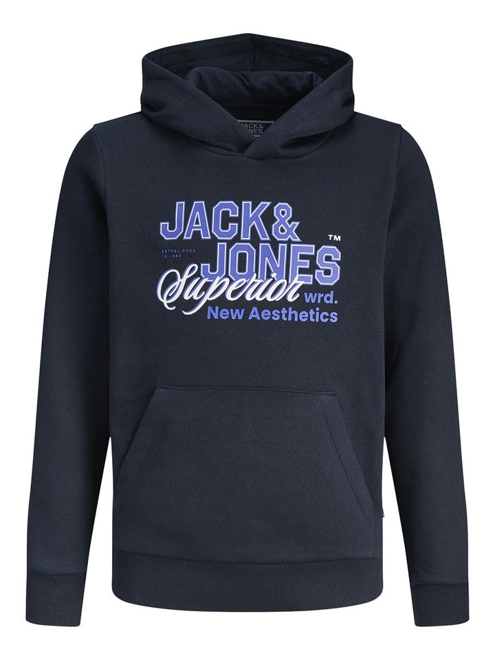 JACK & JONES Junior Kapuzenpullover Hoodie dunkelblau JJElogo Gr. 128 - 176