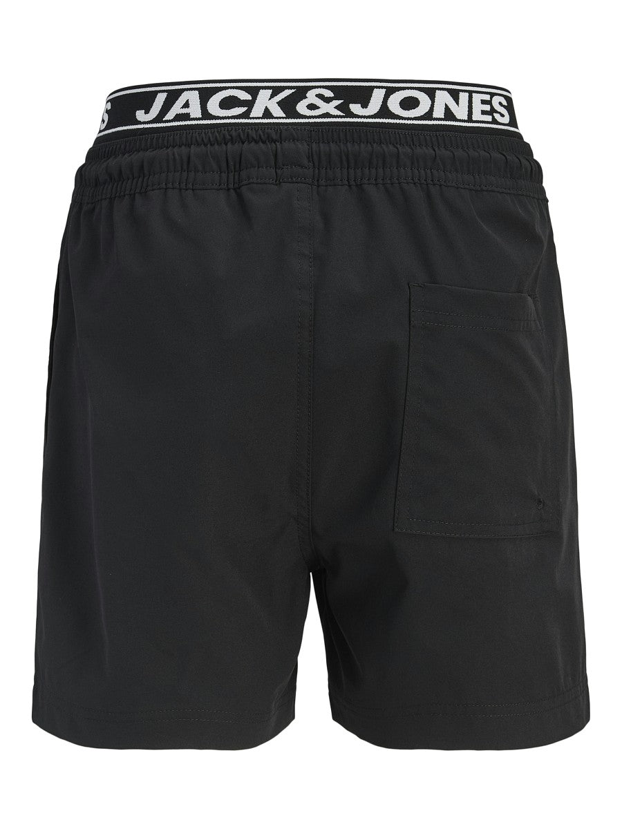 Jack & Jones Junior Jungen Badeshorts Logo Bund Badehorts schwarz 128-176
