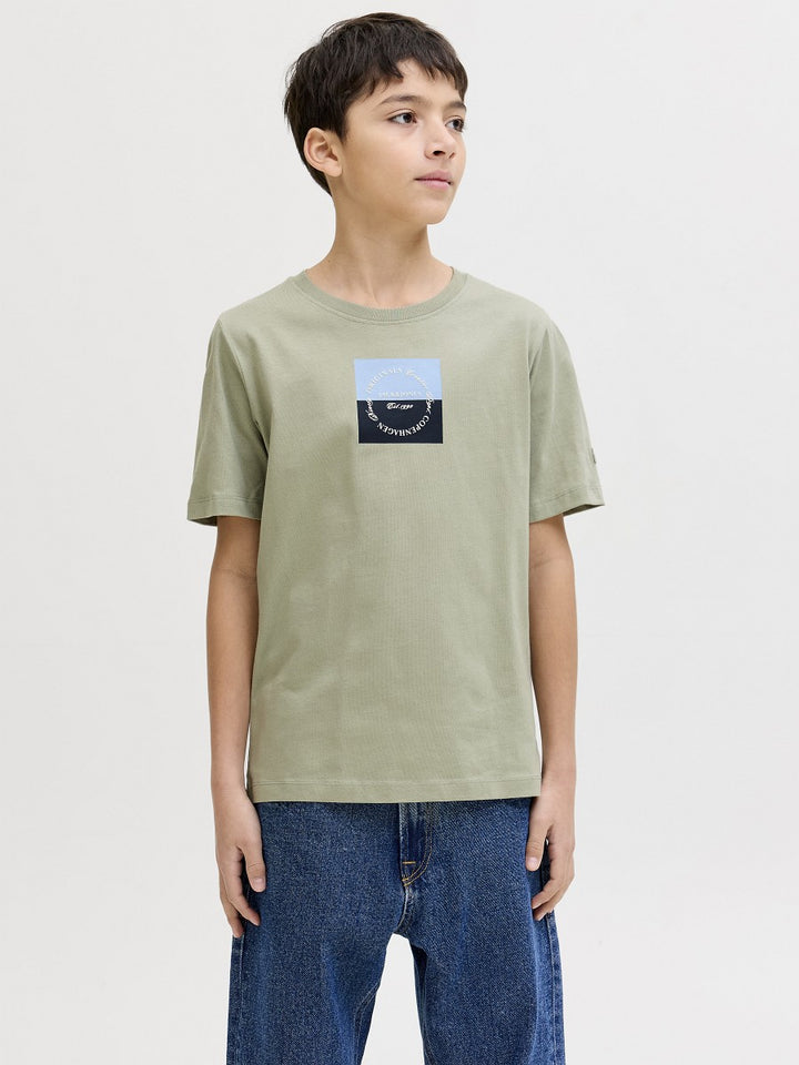 JACK & JONES Junior Jungen T-shirt Kinder Shirt Baumwolle Sommer seegras 128 - 176