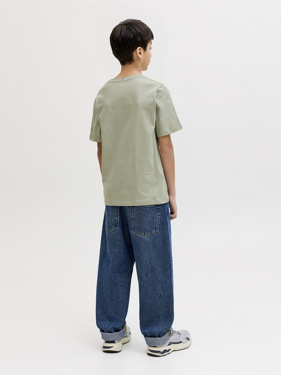 JACK & JONES Junior Jungen T-shirt Kinder Shirt Baumwolle Sommer seegras 128 - 176