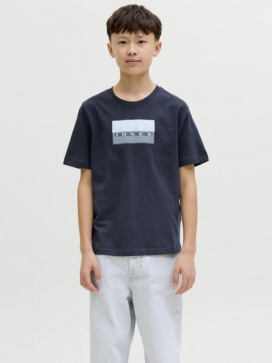 JACK & JONES Junior Jungen T-shirt Kinder Shirt Baumwolle Sommer dunkelblau 128 - 176