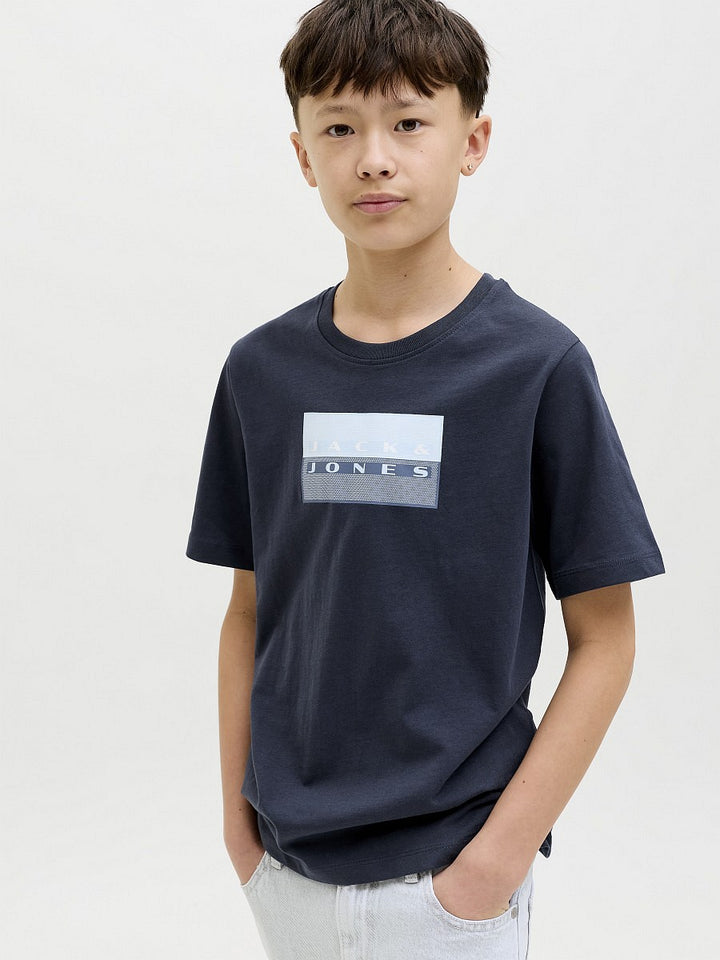 JACK & JONES Junior Jungen T-shirt Kinder Shirt Baumwolle Sommer dunkelblau 128 - 176