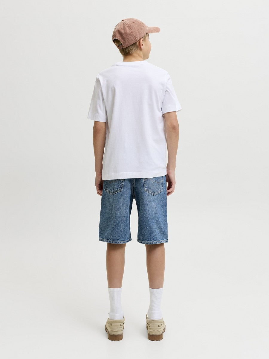 JACK & JONES Junior Kids Jungen T-shirt Shirt Baumwolle Sommer weiß 128 - 176