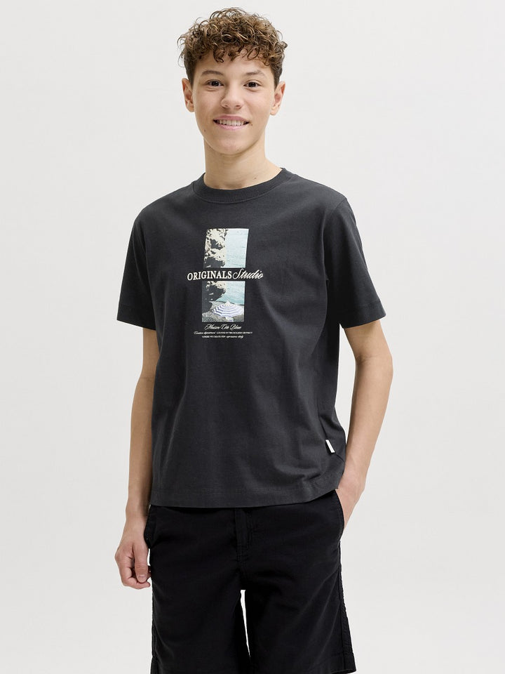 JACK & JONES Junior Kids Jungen T-shirt Shirt Baumwolle Sommer schwarz 128 - 176