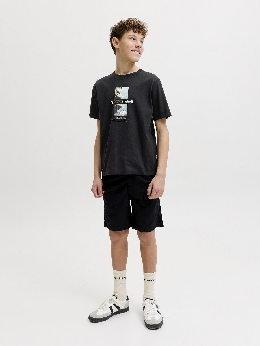 JACK & JONES Junior Kids Jungen T-shirt Shirt Baumwolle Sommer schwarz 128 - 176