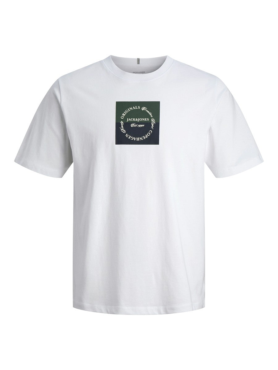 JACK & JONES Junior Jungen T-shirt Kinder Shirt Baumwolle Sommer weiß 128 - 176
