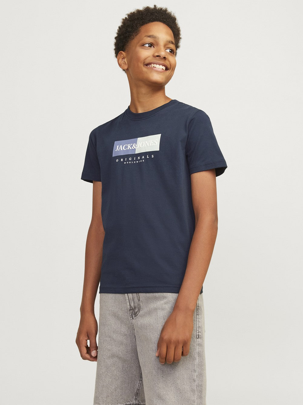 JACK & JONES Junior kurzarm T-shirt JORFrederiksberg dunkelblau Größe 128 - 176