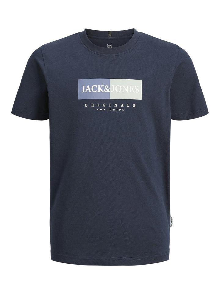 JACK & JONES Junior kurzarm T-shirt JORFrederiksberg dunkelblau Größe 128 - 176
