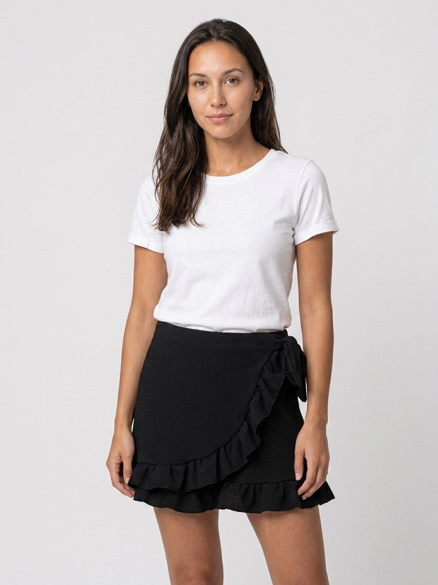 Hailys Damen Shorts Wickeloptik Schwarz Volant Sommer Rock-Optik XS - XXL