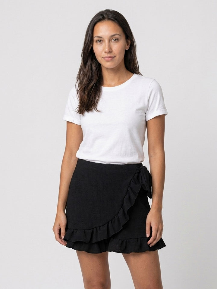 Hailys Damen Shorts Wickeloptik Schwarz Volant Sommer Rock-Optik XS - XXL