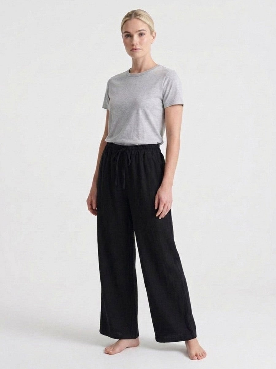 HAILYS Damen Palazzo Hose weite Stoffhose schwarz Gummibund XS - XXL