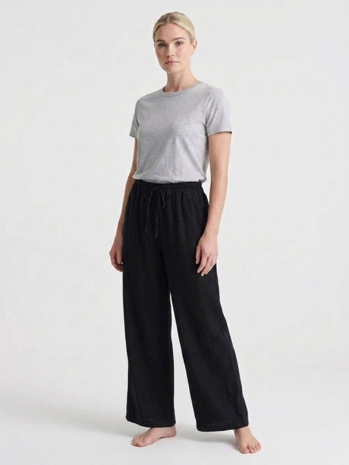 HAILYS Damen Palazzo Hose weite Stoffhose schwarz Gummibund XS - XXL