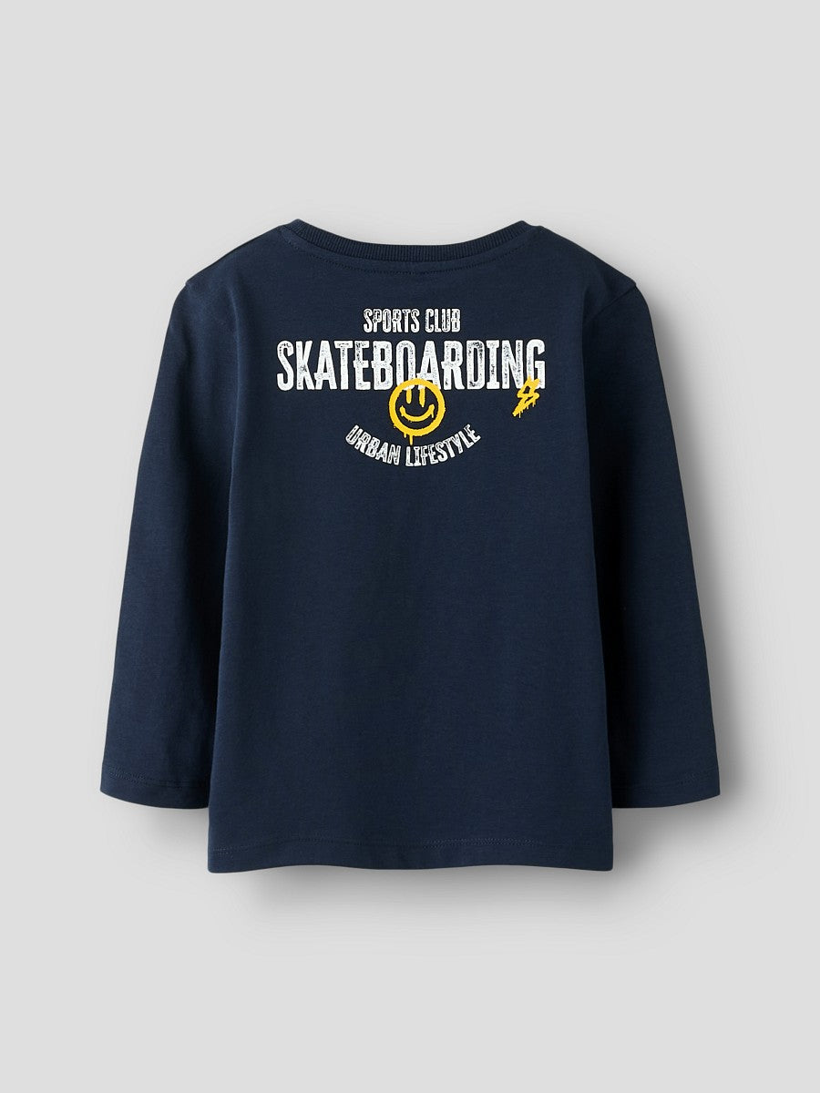 Name it Langarmshirt Kinder Jungen Dunkelblau Skater Longsleeve 98 - 122/128