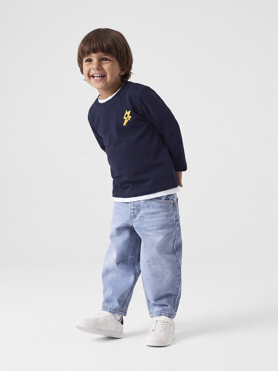 Name it Langarmshirt Kinder Jungen Dunkelblau Skater Longsleeve 98 - 122/128