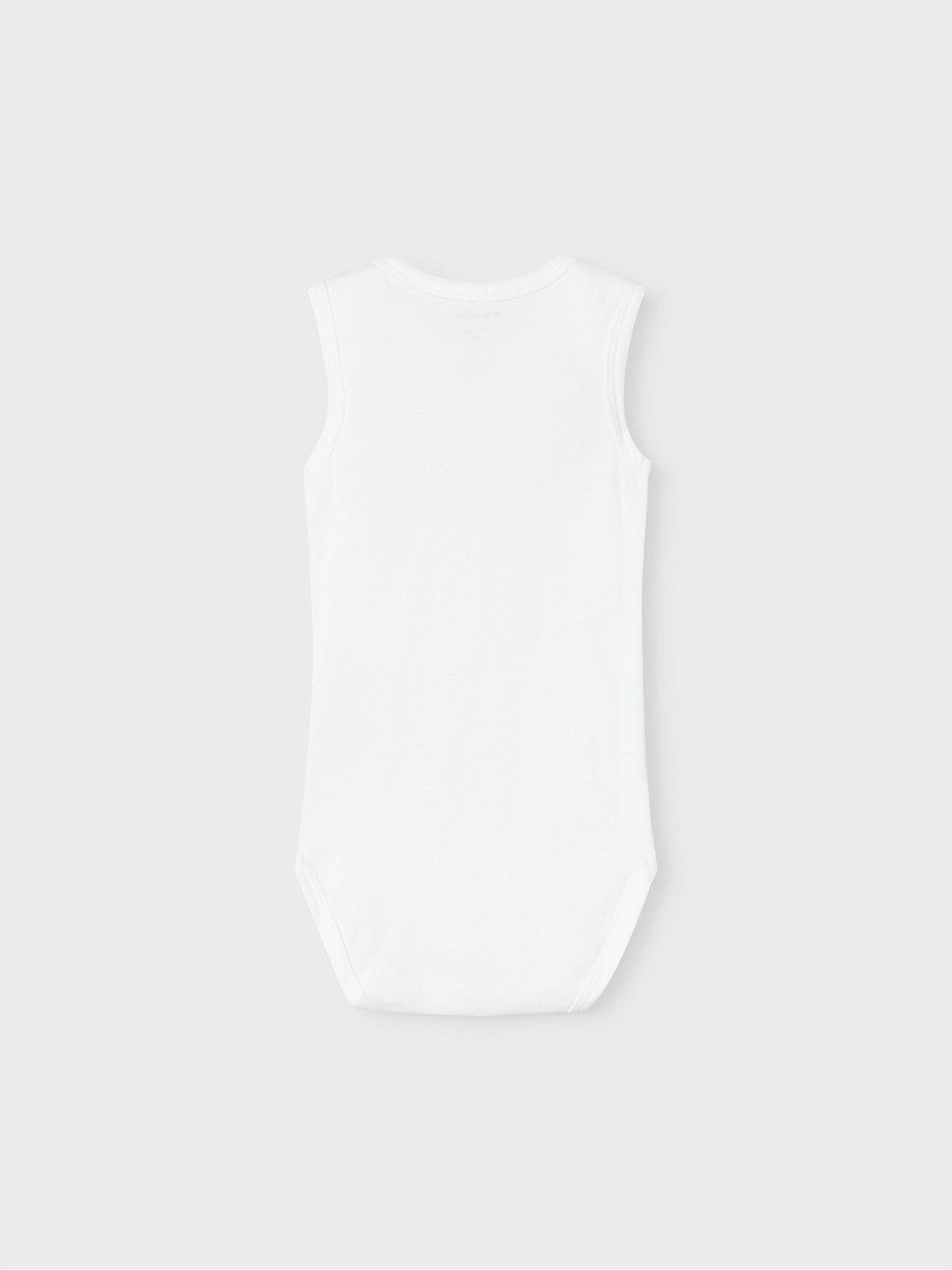 NAME IT 3er Set Baby Basic Body weiß ärmellos Baumwolle Unterwäsche 50 - 98