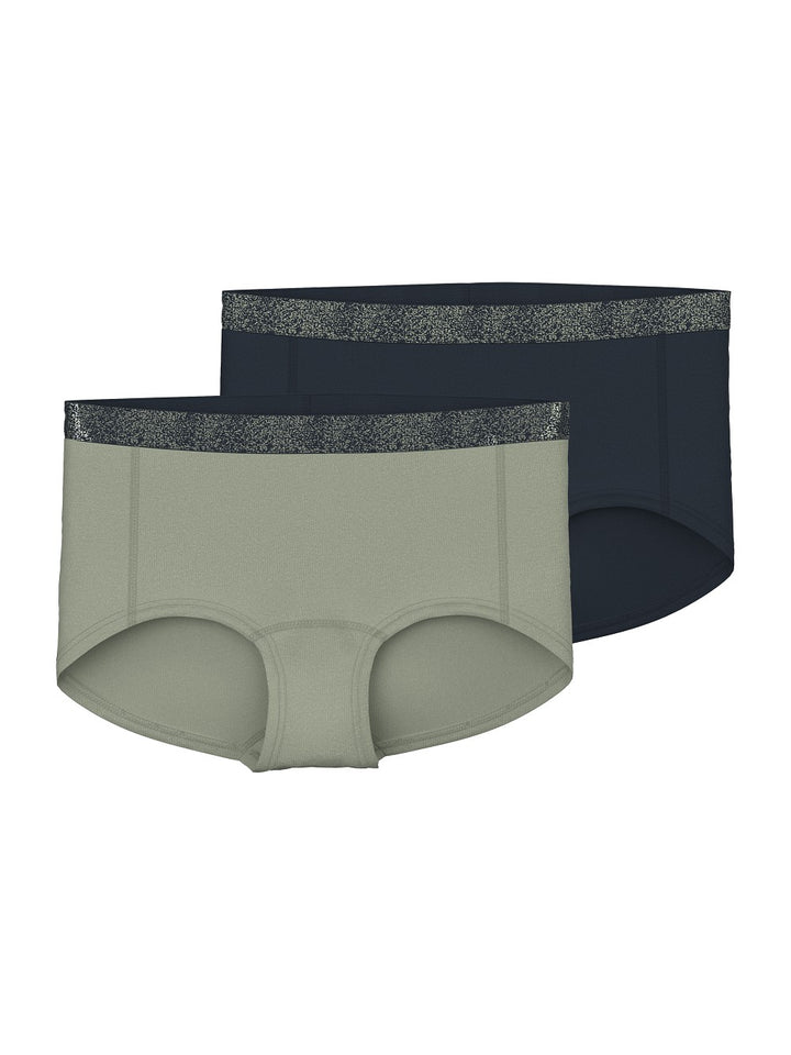 NAME IT 2er Pack Hipster Unterhosen Set oliv schwarz Größe 116 bis 158/164