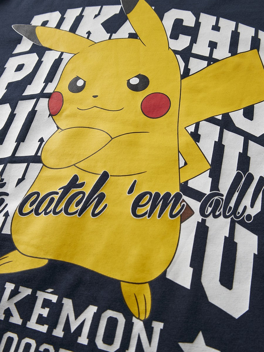 Name it Jungen Langarmshirt Pikachu Pokémon Dunkelblau Print 116 - 158/164