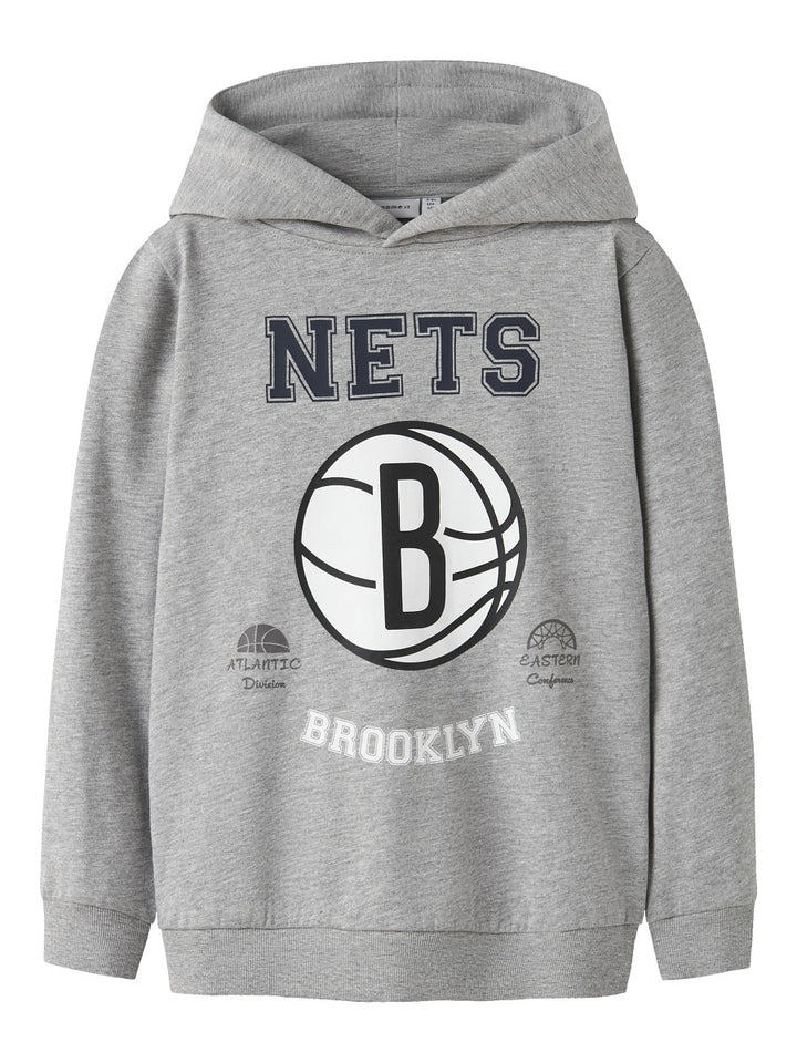 NAME IT Sweatshirt Hoodie grau NBA Brooklyn Nets Größe 122/128 bis 158/164