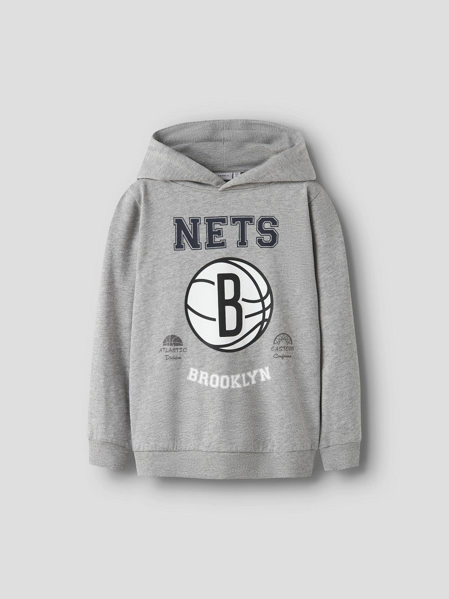 NAME IT Sweatshirt Hoodie grau NBA Brooklyn Nets Größe 122/128 bis 158/164