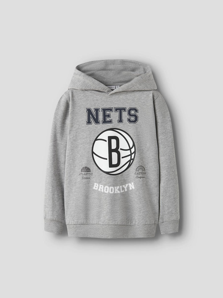 NAME IT Sweatshirt Hoodie grau NBA Brooklyn Nets Größe 122/128 bis 158/164