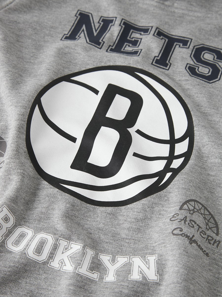 NAME IT Sweatshirt Hoodie grau NBA Brooklyn Nets Größe 122/128 bis 158/164