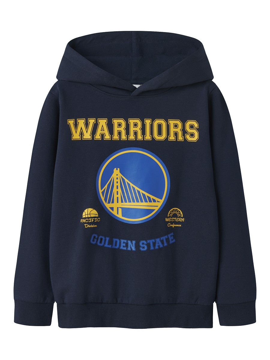 NAME IT Hoodie Kapuzenpullover Warriors NBA dunkelblau Größe 122/128 - 158/164