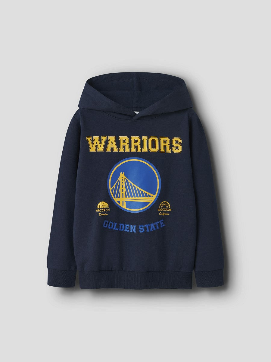 NAME IT Hoodie Kapuzenpullover Warriors NBA dunkelblau Größe 122/128 - 158/164