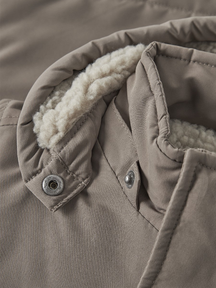 Name it Jungen Winterjacke Teddyfutter Braun Parka Kapuze abnehmbar 92 - 116