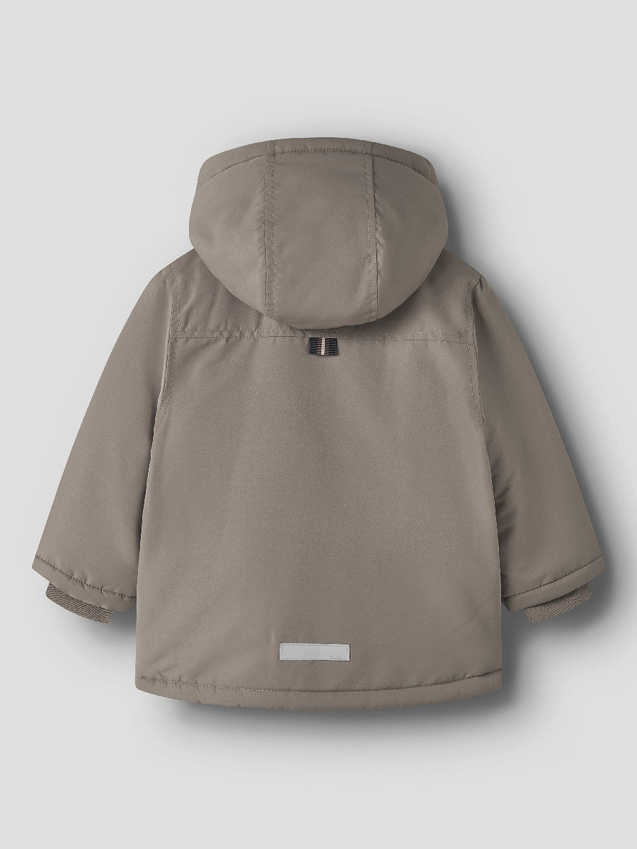 Name it Jungen Winterjacke Teddyfutter Braun Parka Kapuze abnehmbar 92 - 116