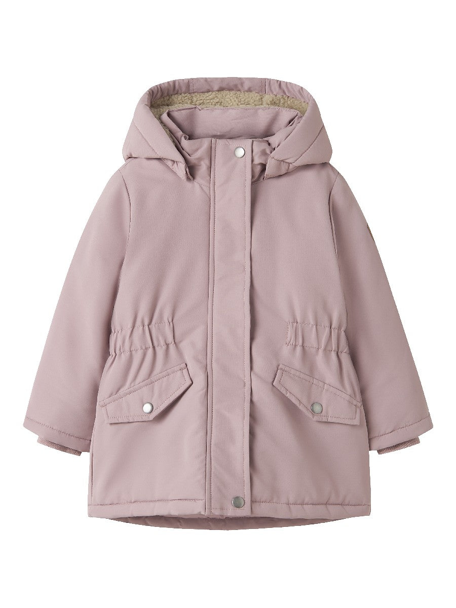 Name it Mädchen Winterjacke Teddyfutter Rosa Parka Kapuze abnehmbar 92-164
