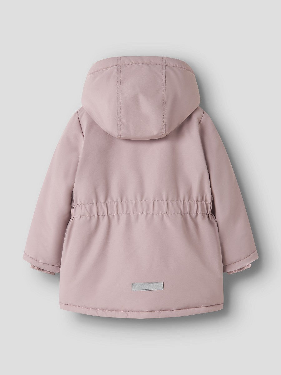 Name it Mädchen Winterjacke Teddyfutter Rosa Parka Kapuze abnehmbar 92-164