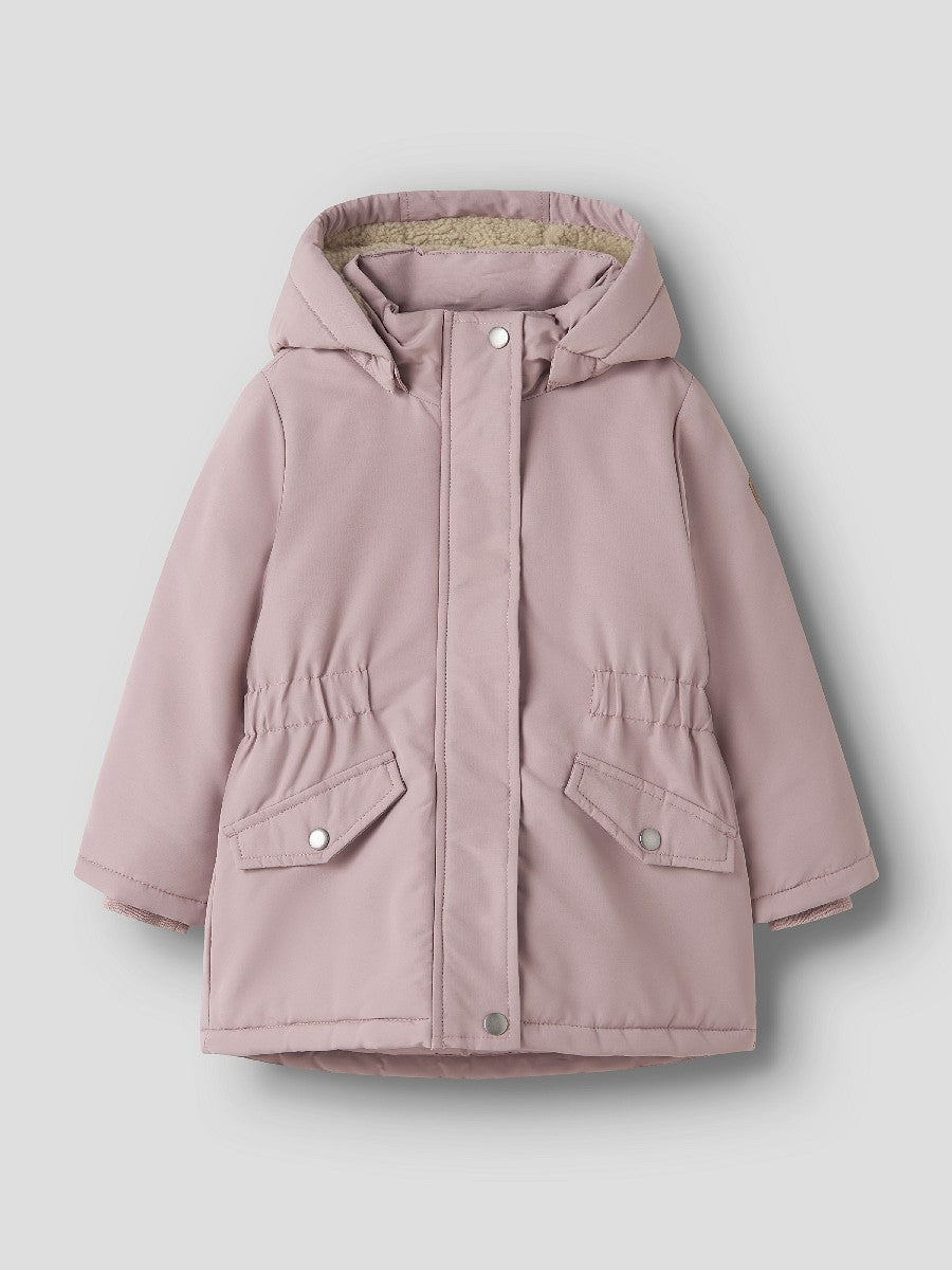Name it Mädchen Winterjacke Teddyfutter Rosa Parka Kapuze abnehmbar 92-164