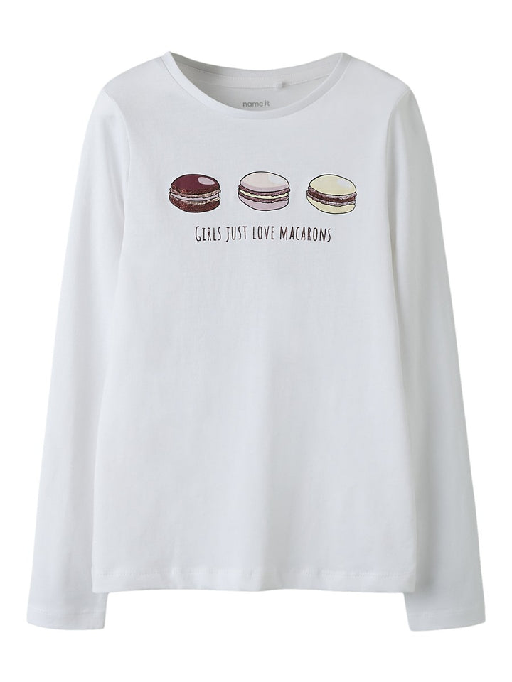 Name it Mädchen Kinder Langarmshirt Macarons weiß Shirt Longsleeve 116 - 158/164
