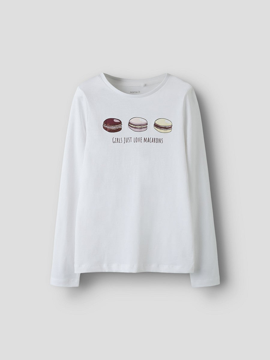 Name it Mädchen Kinder Langarmshirt Macarons weiß Shirt Longsleeve 116 - 158/164