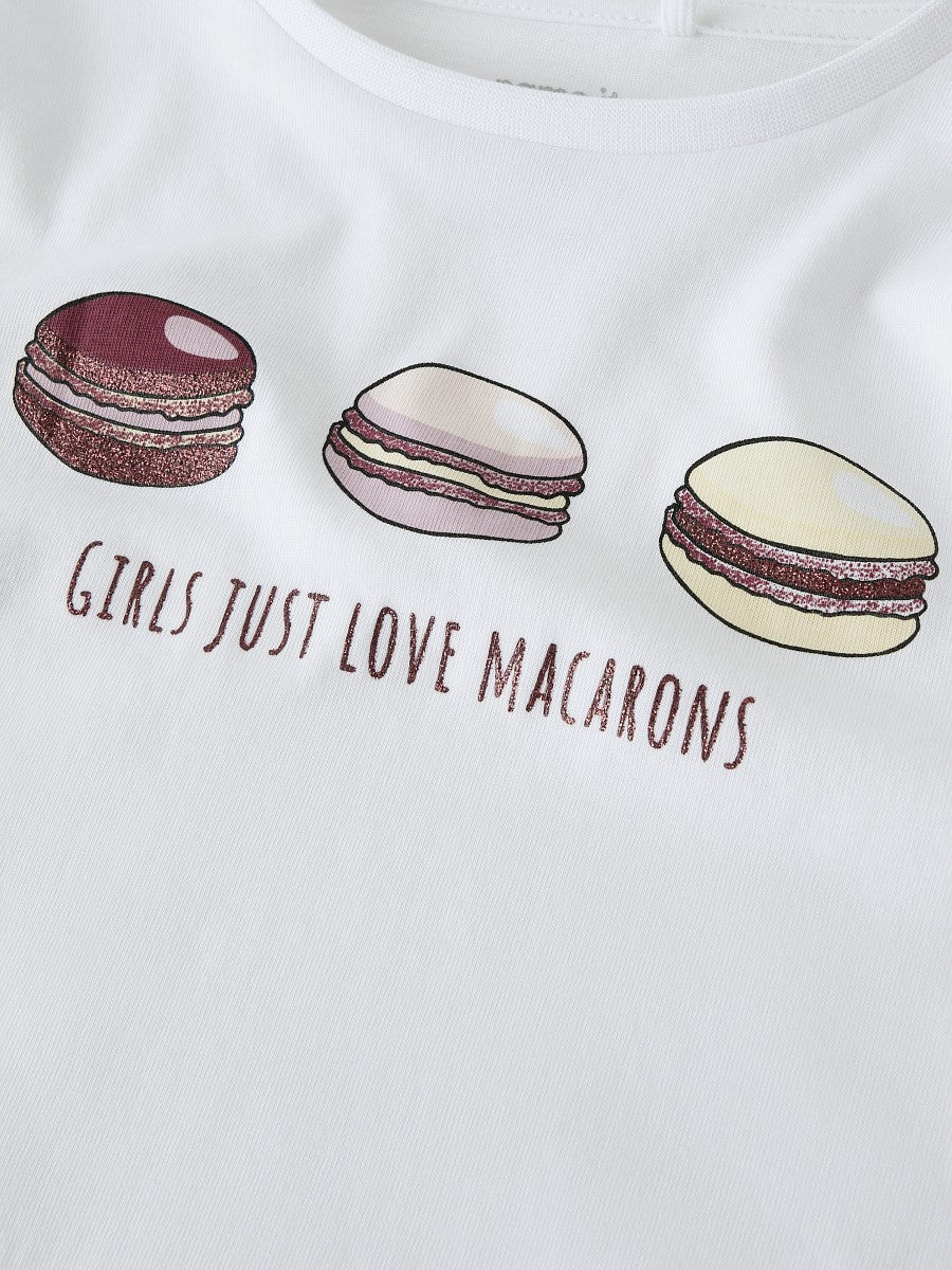 Name it Mädchen Kinder Langarmshirt Macarons weiß Shirt Longsleeve 116 - 158/164