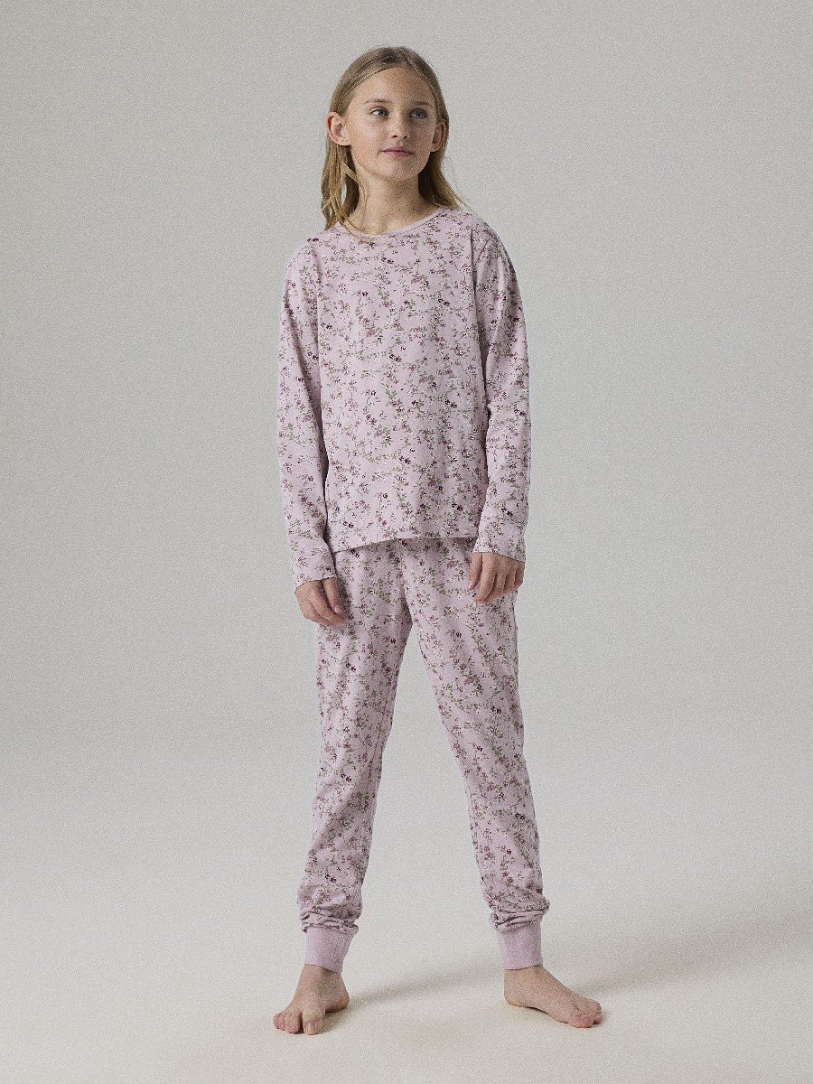 NAME IT Mädchen Pyjama Schlafanzug rosa Blümchen Größe 86/92 bis 158/164