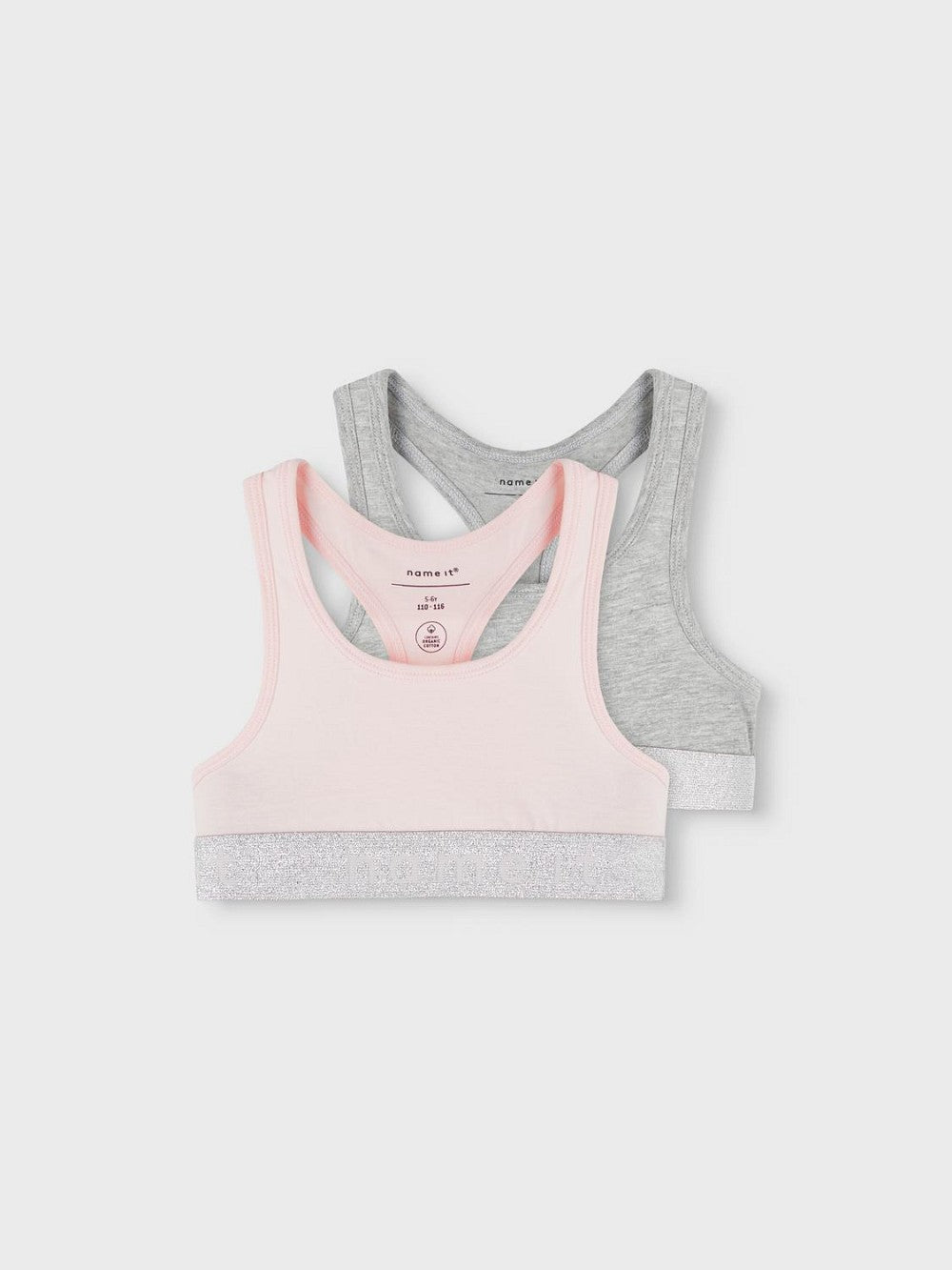 NAME IT 2er Pack Bustier Mädchen Top Set rosa grau Größe 116 bis 158/164