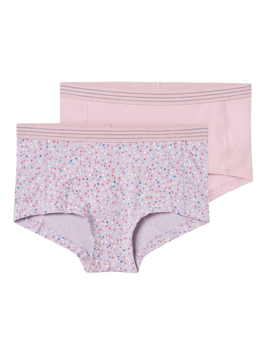 NAME IT 2er Pack Hipster Unterhosen Set rosa flieder lila Größe 116 bis 158/164