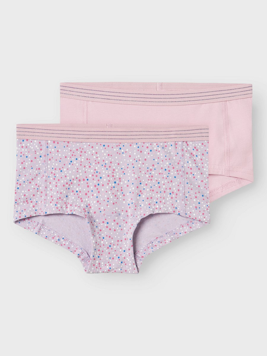 NAME IT 2er Pack Hipster Unterhosen Set rosa flieder lila Größe 116 bis 158/164