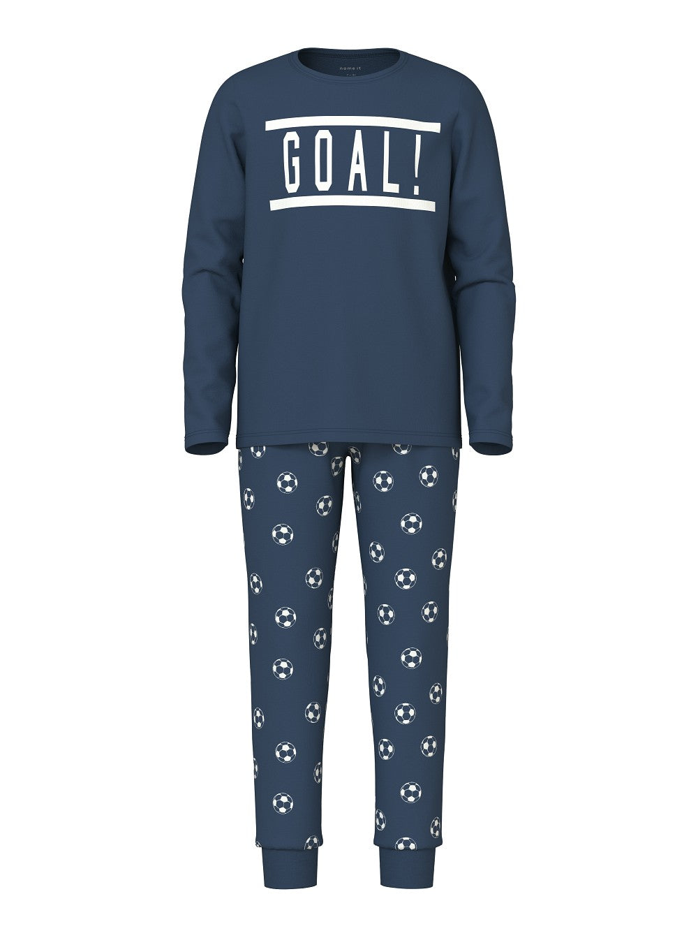 NAME IT Jungen Pyjama Schlafanzug dunkelblau Fußball Größe 86/92 bis 158/164