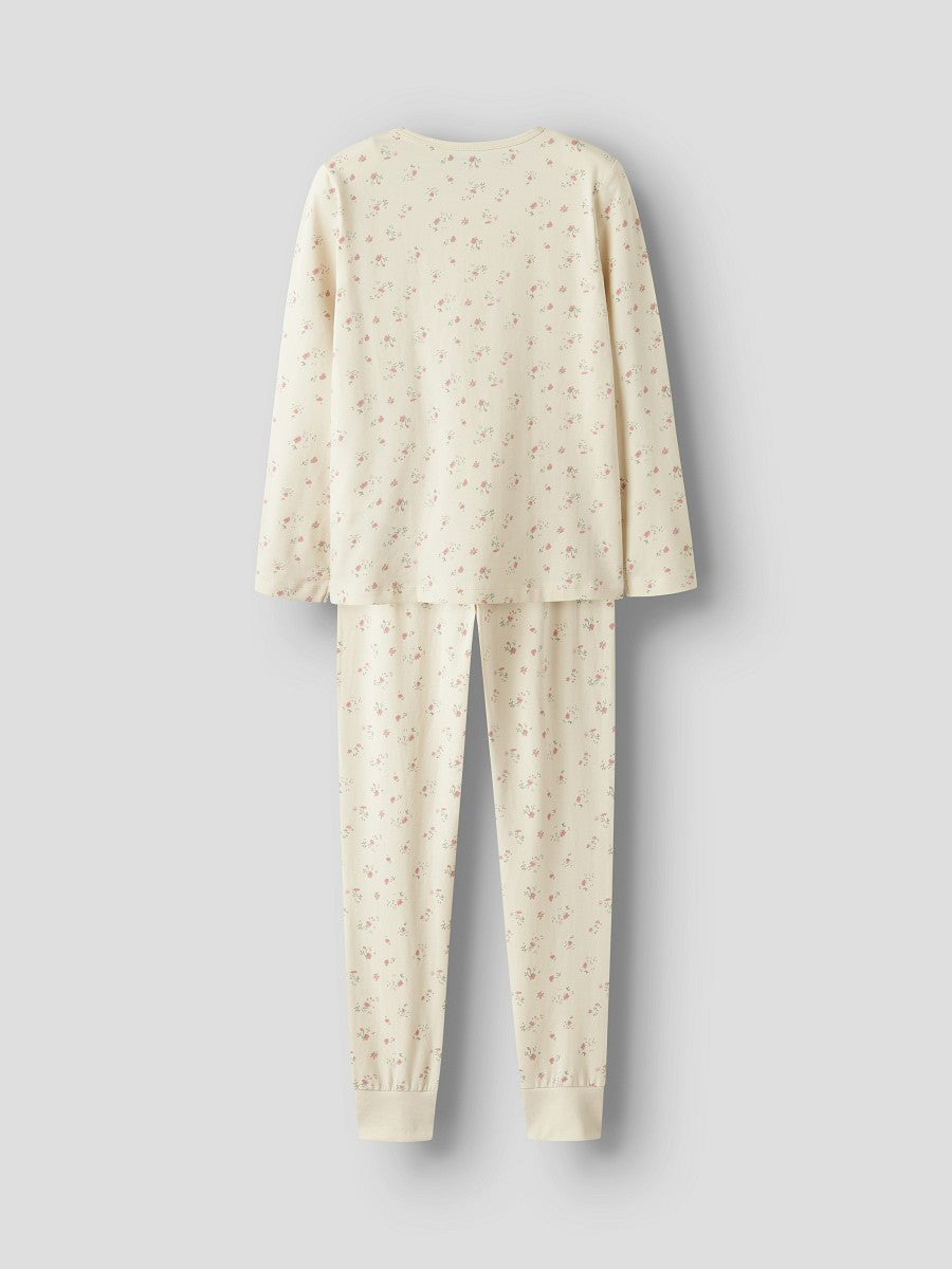 NAME IT Mädchen Pyjama Schlafanzug creme Blümchen Größe 86/92 bis 158/164