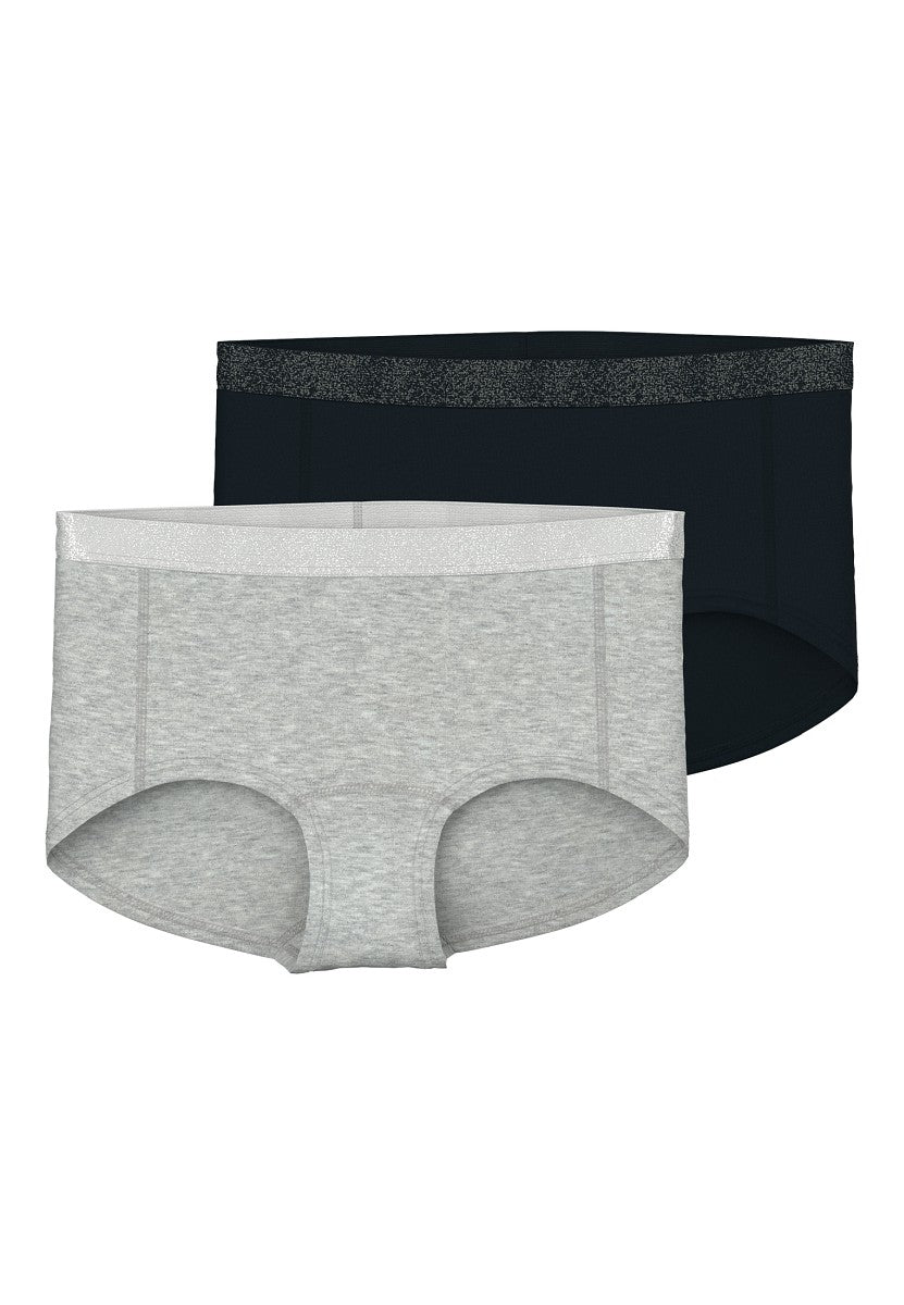 NAME IT 2er Pack Hipster Unterhosen Slip Set grau schwarz Größe 116 bis 158/164