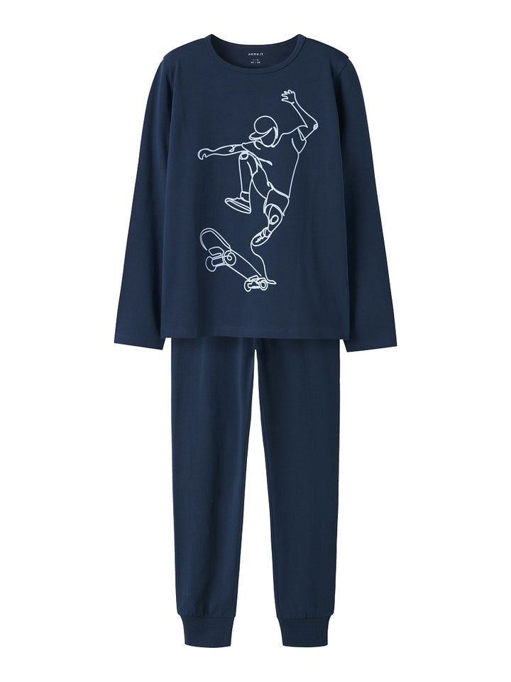 NAME IT Jungen Pyjama Schlafanzug dunkelblau Skater Boy Größe 86/92 bis 158/164