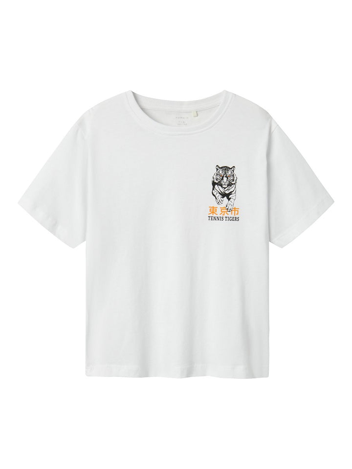 NAME IT kurzarm T-shirt NKMBennibo weiß Tennis Tiger Größe 116 bis 158/164