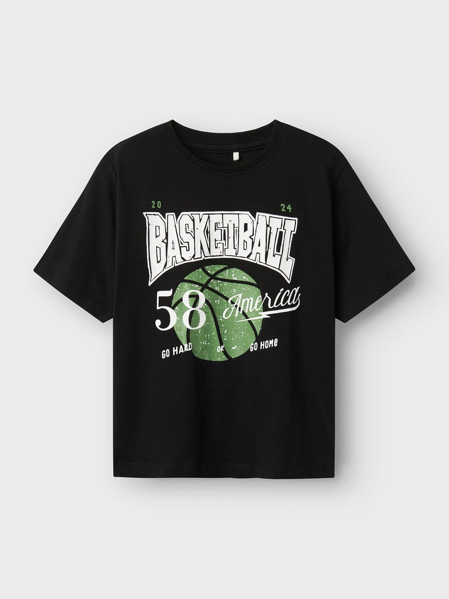NAME IT kurzarm T-shirt NKMBennibo schwarz Basketball Größe 116 bis 158/164