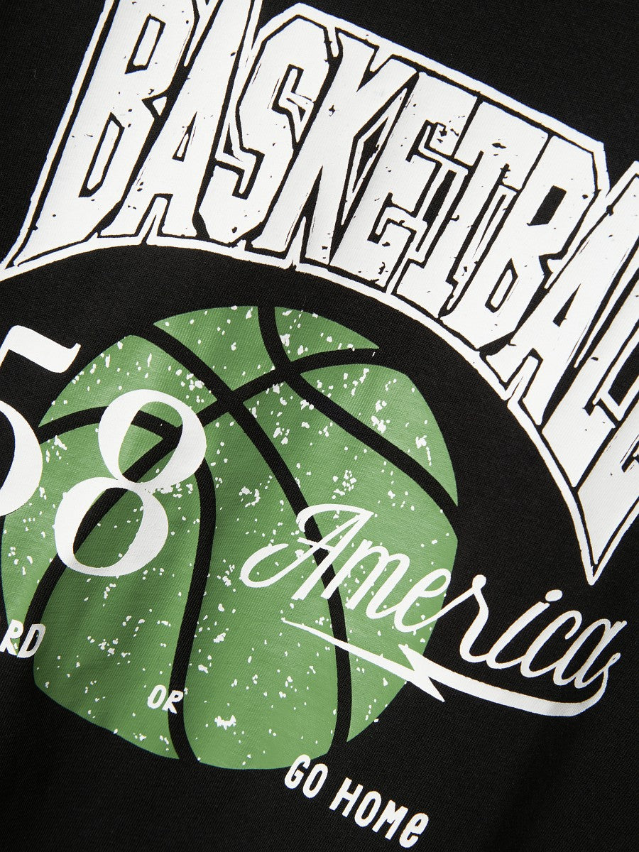 NAME IT kurzarm T-shirt NKMBennibo schwarz Basketball Größe 116 bis 158/164