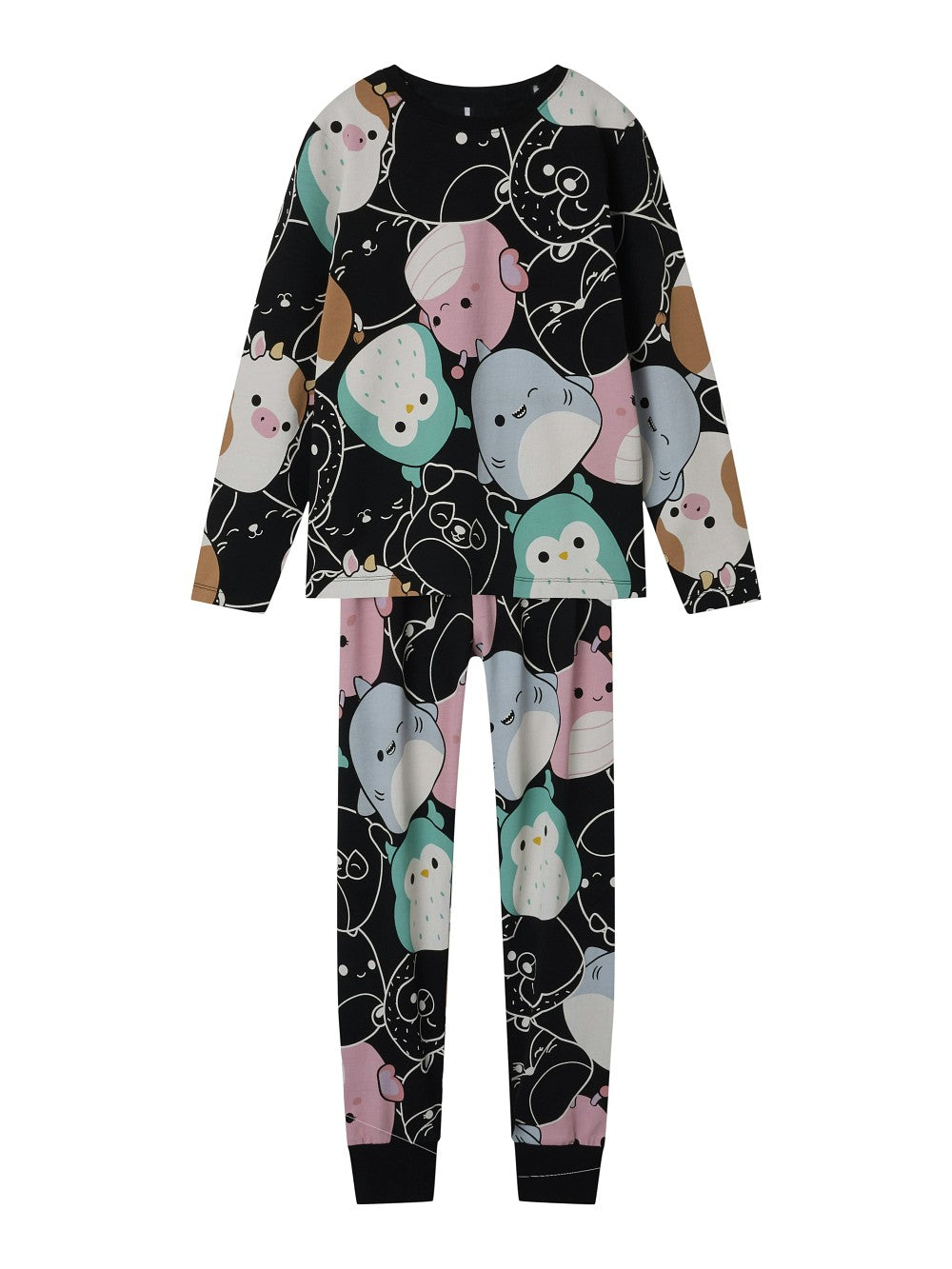 NAME IT Mädchen 2-tlg Pyjama Schlafanzug schwarz Squishmallows Größe 110 bis 140
