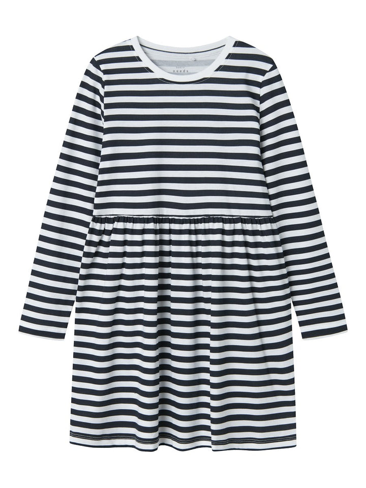 NAME IT langarm Kleid NKFVivia dunkelblau weiß geringelt Größe 134 bis 164