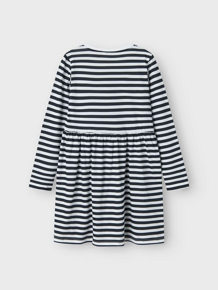 NAME IT langarm Kleid NKFVivia dunkelblau weiß geringelt Größe 134 bis 164