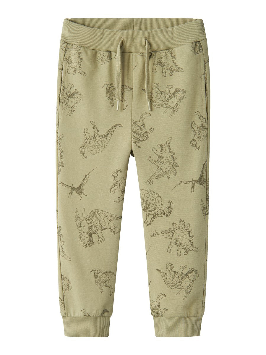 Name it Jogginghose Dino Print Khaki Kinder Sweatpants weitenverstellbar 80–110